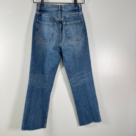 Doen High Rise Straight Leg Jeans Womens Size 23 Organic Cotton Medium Wash Blue - Picture 6 of 11